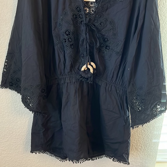 RAMY BROOK DIA 100%COTTON LONG SLEEVE ROMPER black - Picture 5 of 13